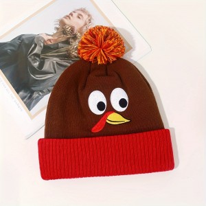 cuteandinteresting Cartoon wool ball knitted hat makes winter warmer 1